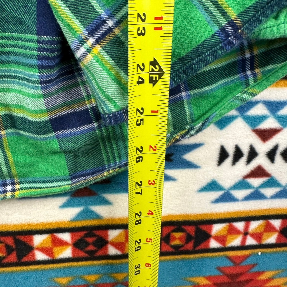 GAP Flannel Shirt‎ Plaid Button Up Long Sleeve Green Blue Mens Size L - Picture 4 of 6